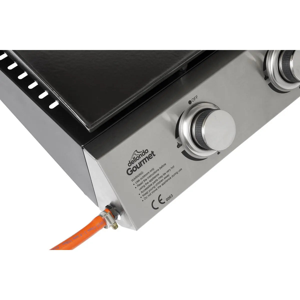 Dellonda 3 Burner Portable Gas Plancha 7.5kW BBQ Griddle, Stainless Steel  White Rose Tools