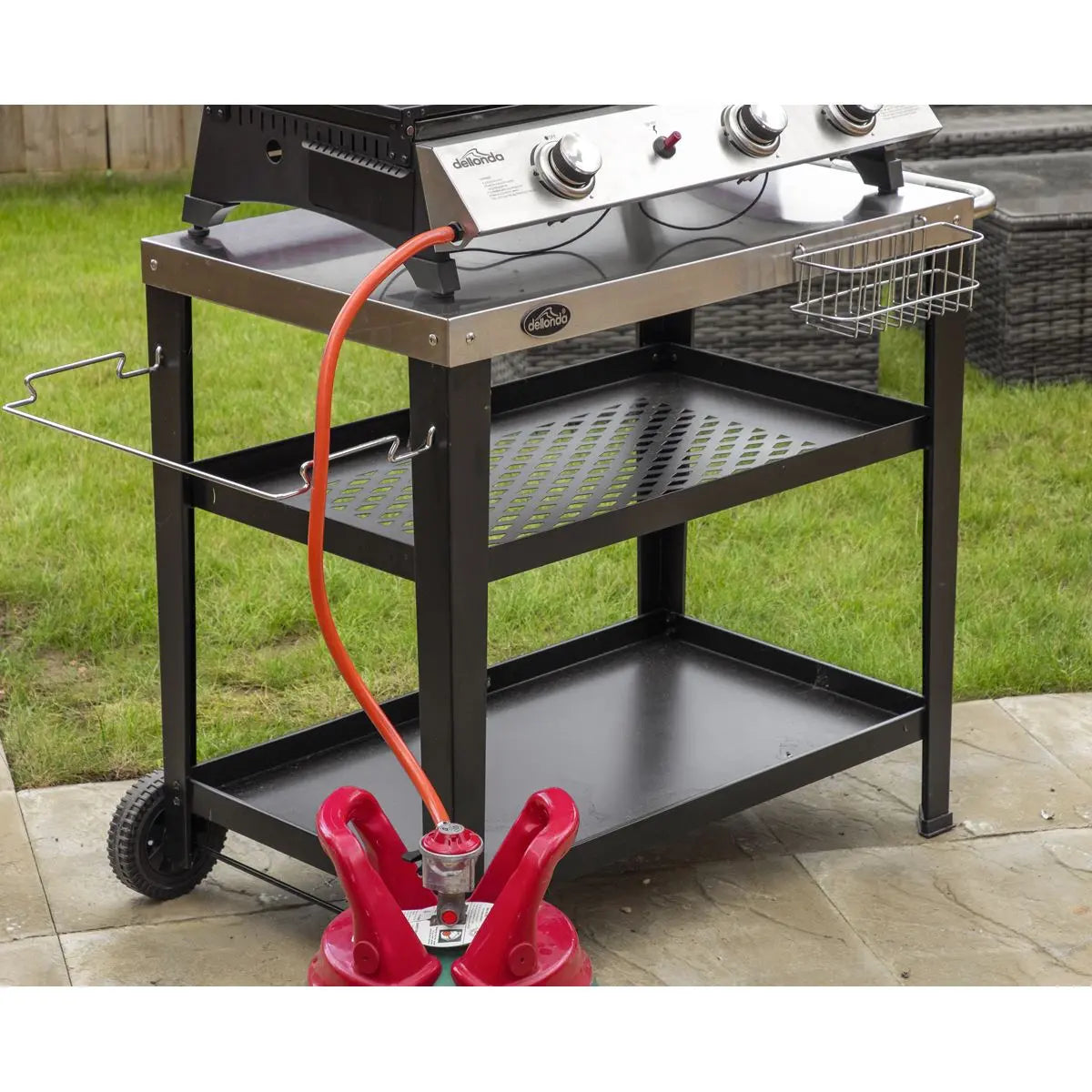 Dellonda 3 Burner Portable Gas Plancha/Grill 8.5kW BBQ Griddle, Stainless Steel  White Rose Tools