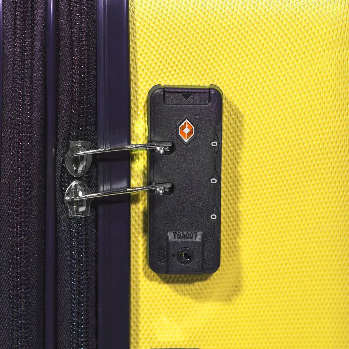 Dellonda 3-Piece ABS Luggage Set with Integrated TSA Approved Combination Lock - Yellow - DL124 White Rose Tools