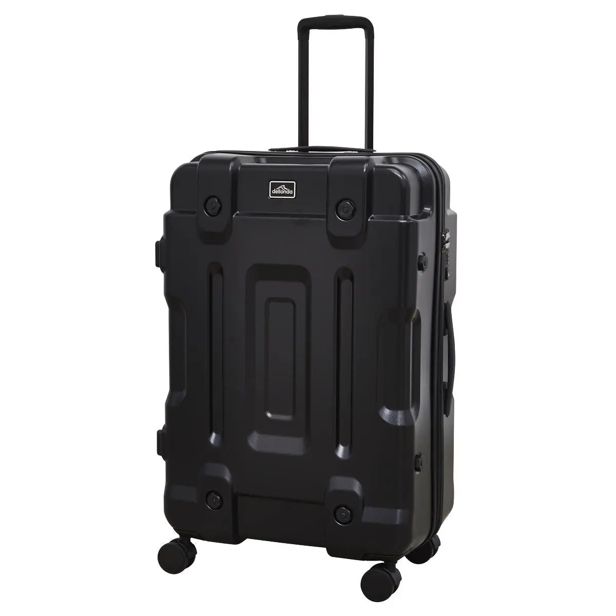 Dellonda 3-Piece Lightweight ABS Luggage Set - 20", 24", 28" - Black - DL10 White Rose Tools