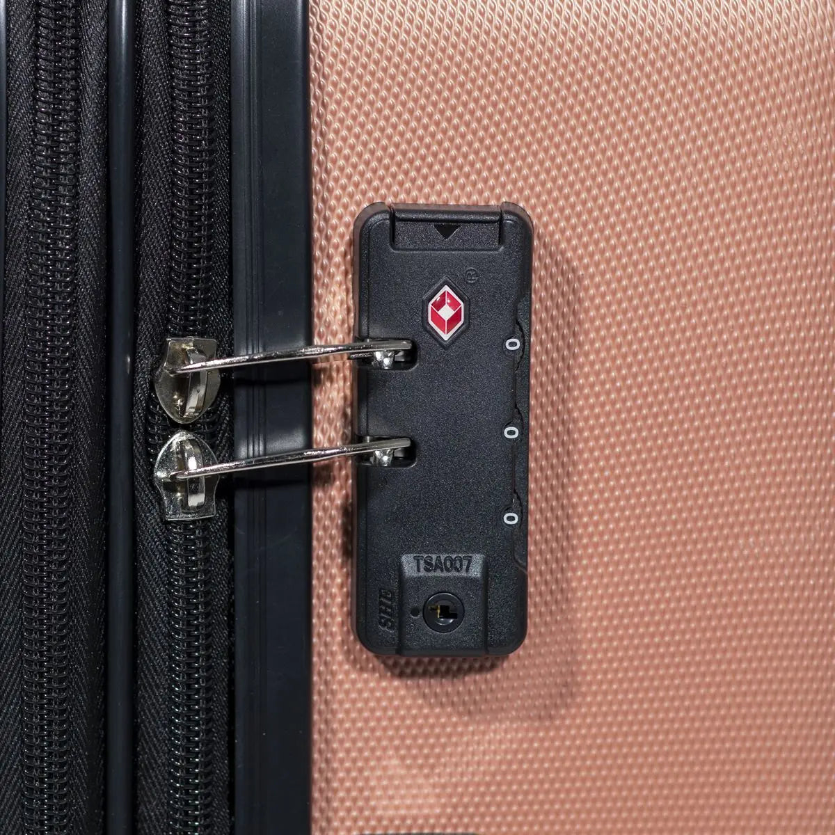 Dellonda 3-Piece Lightweight ABS Luggage Set with Integrated TSA Approved Combination Lock - Rose Gold - DL125 White Rose Tools