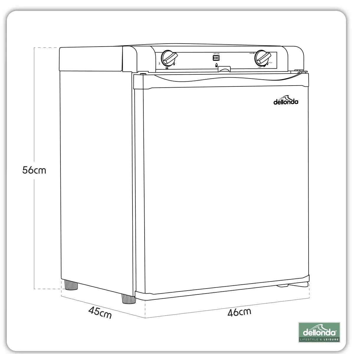 Dellonda 3-Way Fridge 40L  White Rose Tools