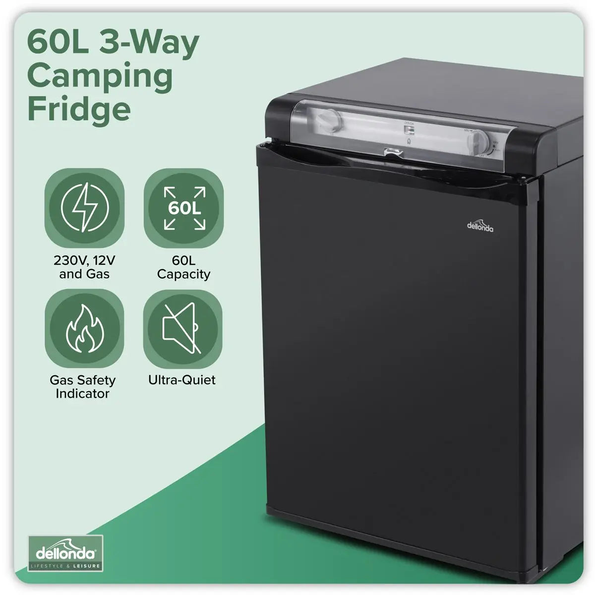 Dellonda 3-Way Fridge 60L White Rose Tools