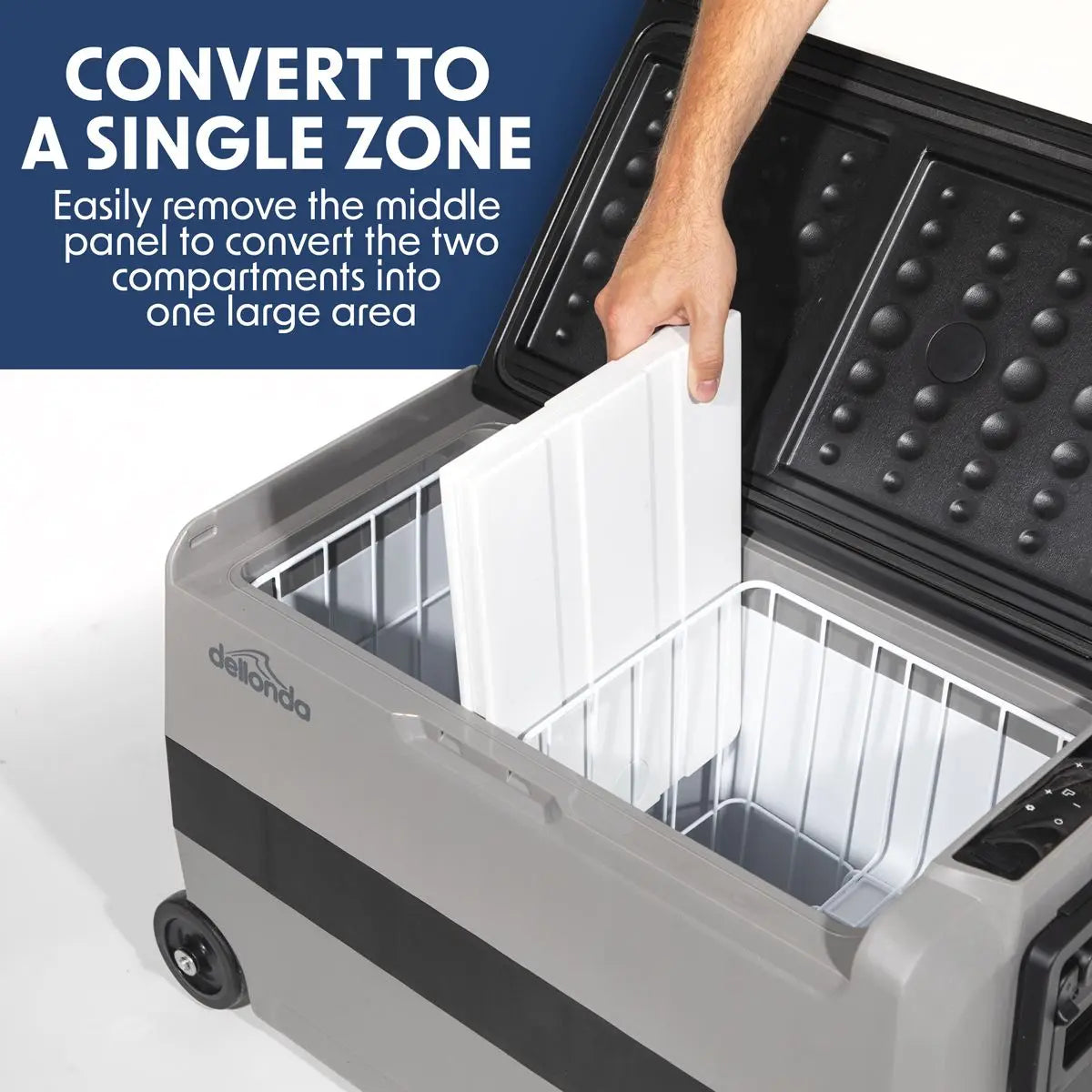 Dellonda 50L Portable Dual Zone Compressor Car Camping Fridge/Freezer 12/24V  White Rose Tools