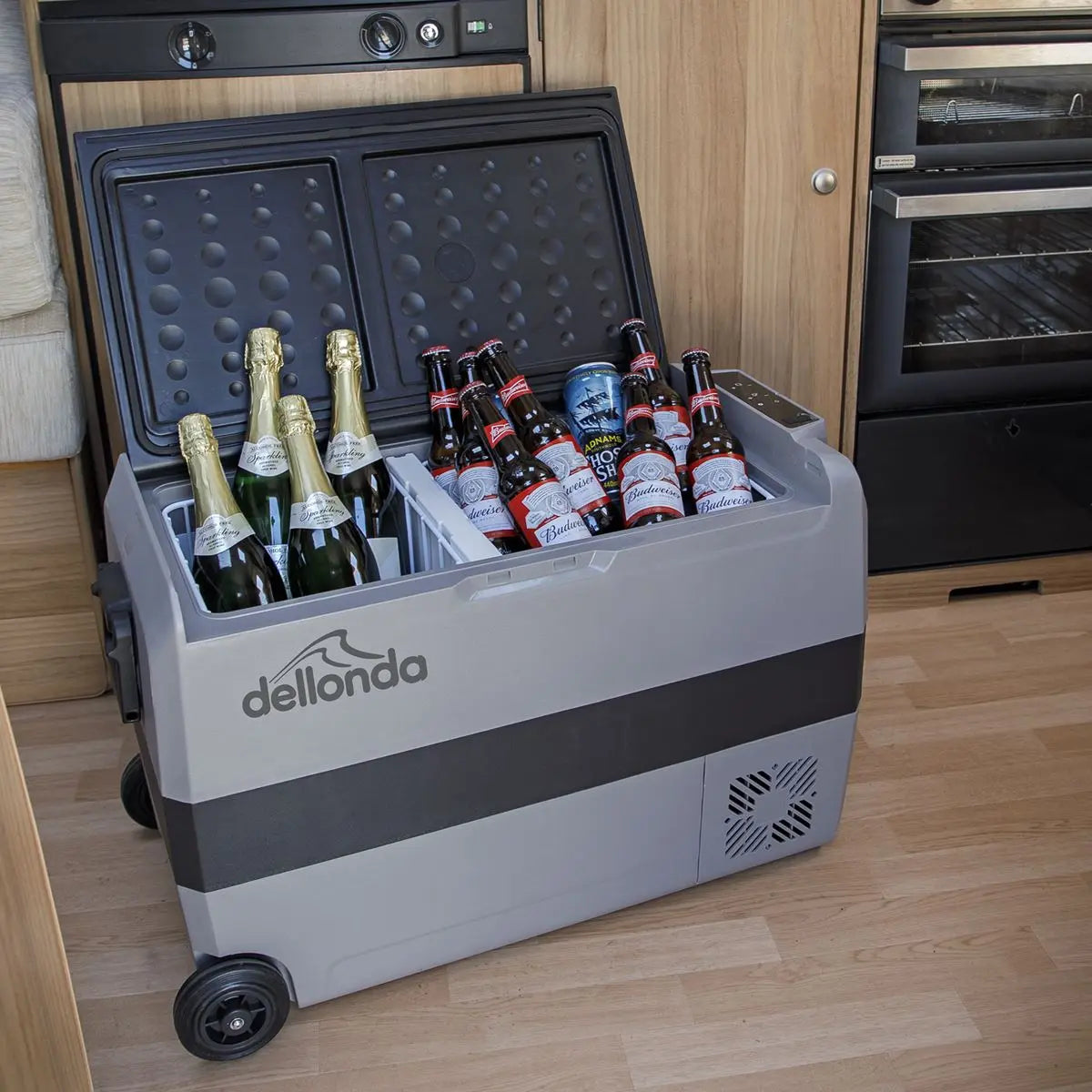 Dellonda 60L Portable Car Fridge, Freezer, 12/24/230V Dual Zone Compressor White Rose Tools
