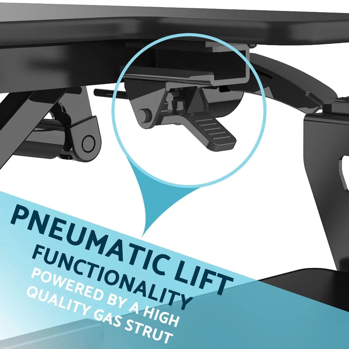 Dellonda 89cm Height Adjustable Standing Desk Converter, 50cm Max Height, 15kg Capacity White Rose Tools