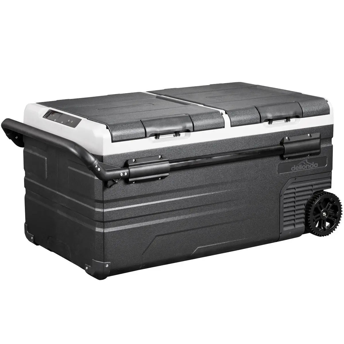 Dellonda 95L Portable Dual Zone Compressor Car Camping Fridge/Freezer 12/24V White Rose Tools