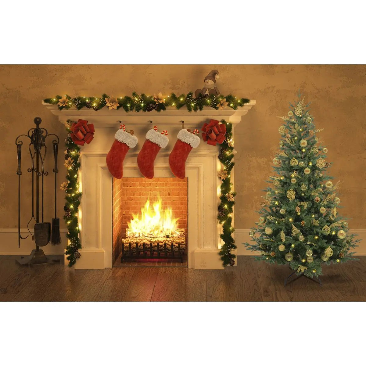 Dellonda Artificial 5ft/150cm Hinged Christmas Tree with 772 PE/PVC Mix Tips White Rose Tools