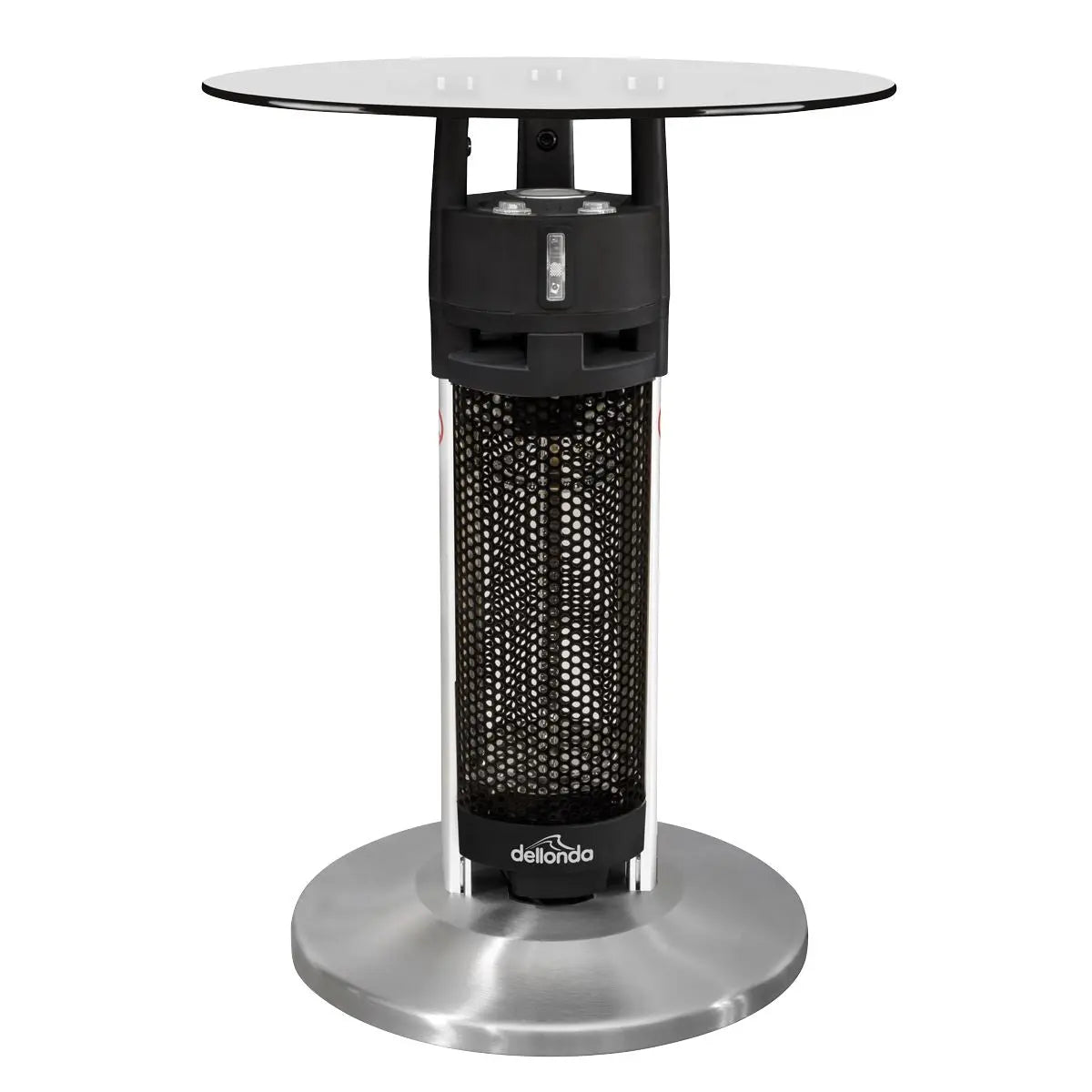 Dellonda Bistro Table with 1200W Heater, 65cm, Black/Stainless Steel  White Rose Tools