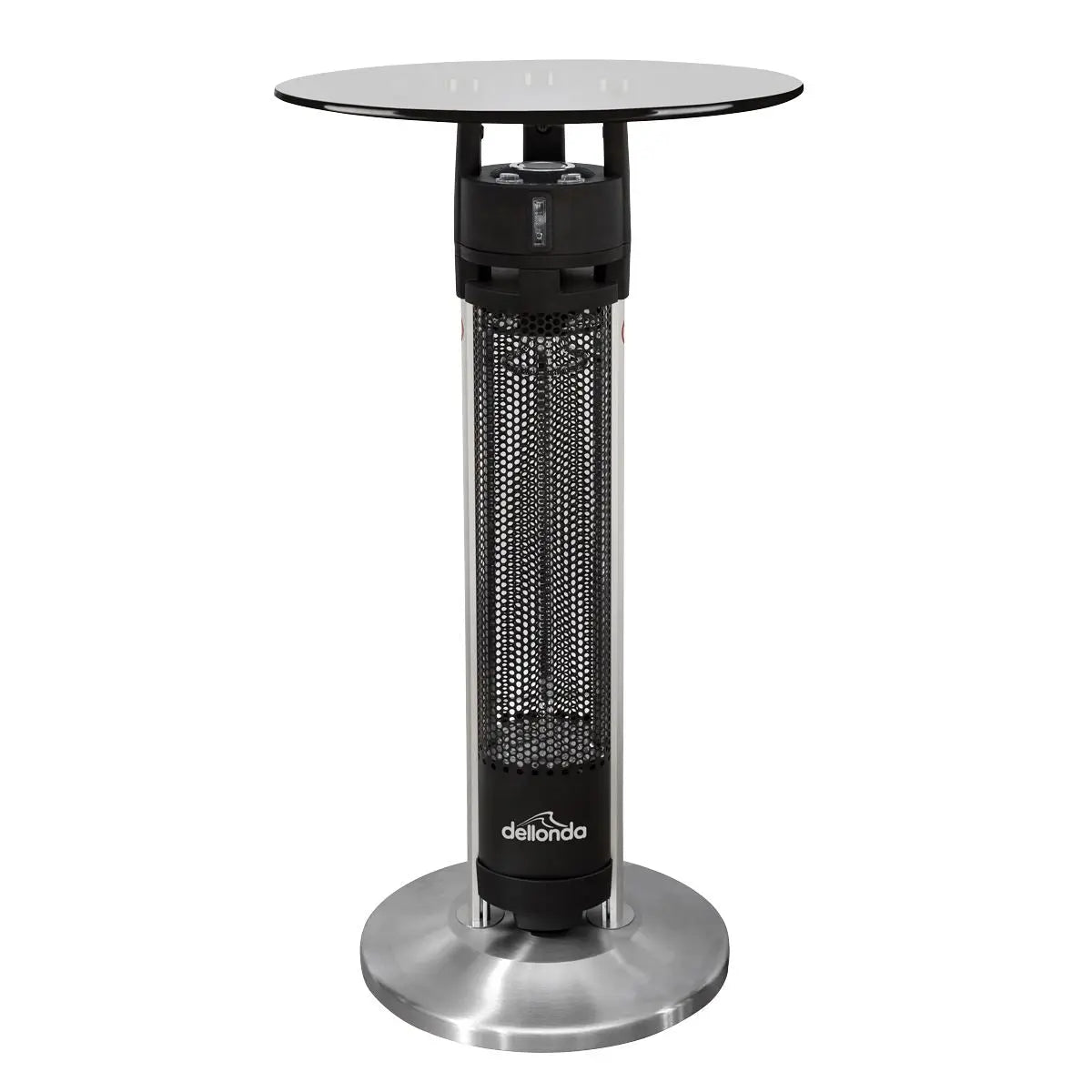 Dellonda Bistro Table with 1600W Heater, 95cm, Black/Stainless Steel White Rose Tools