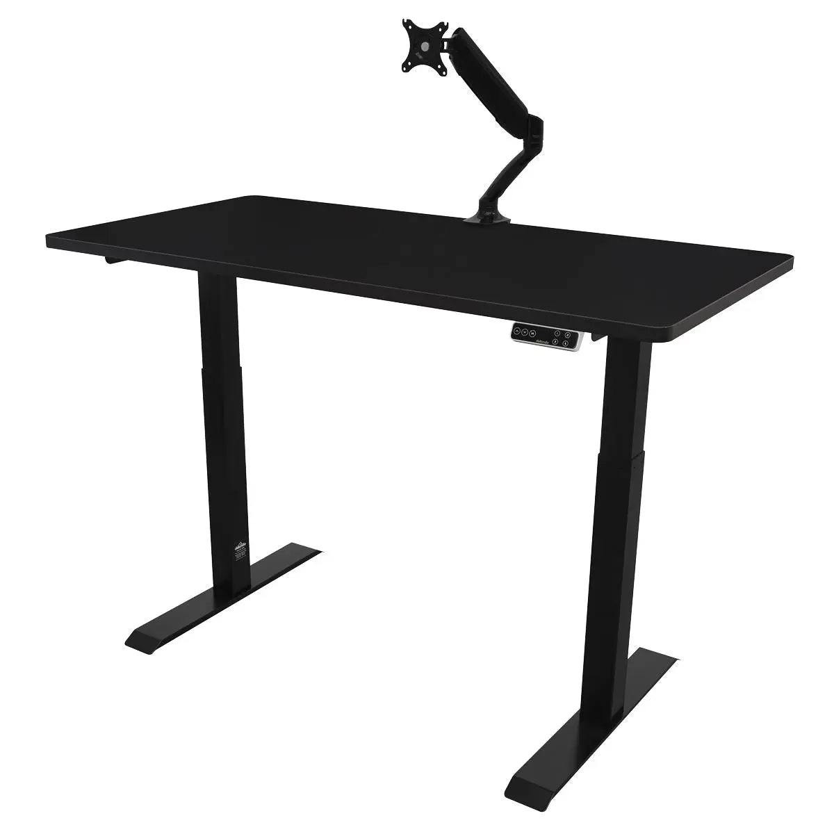 Dellonda Black Electric Height Adjustable Standing Desk, 1400 x 700mm Dual Motor 100kg White Rose Tools