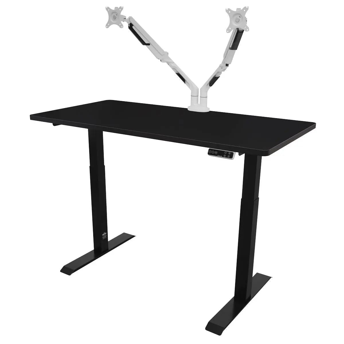 Dellonda Black Electric Height Adjustable Standing Desk, 1400 x 700mm Dual Motor 100kg White Rose Tools