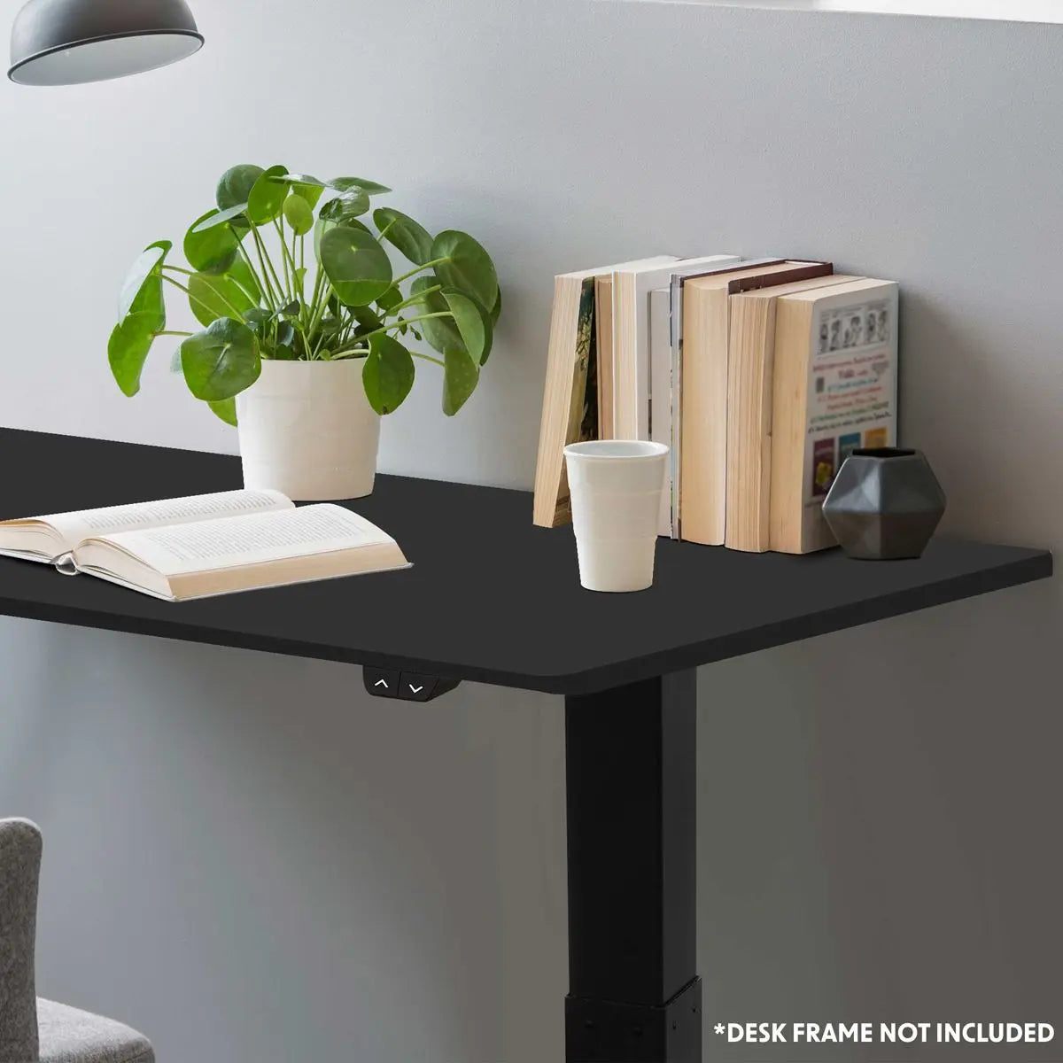 Dellonda Black Rectangular Desktop 1400 x 700mm, 1" Thickness - DH21 White Rose Tools