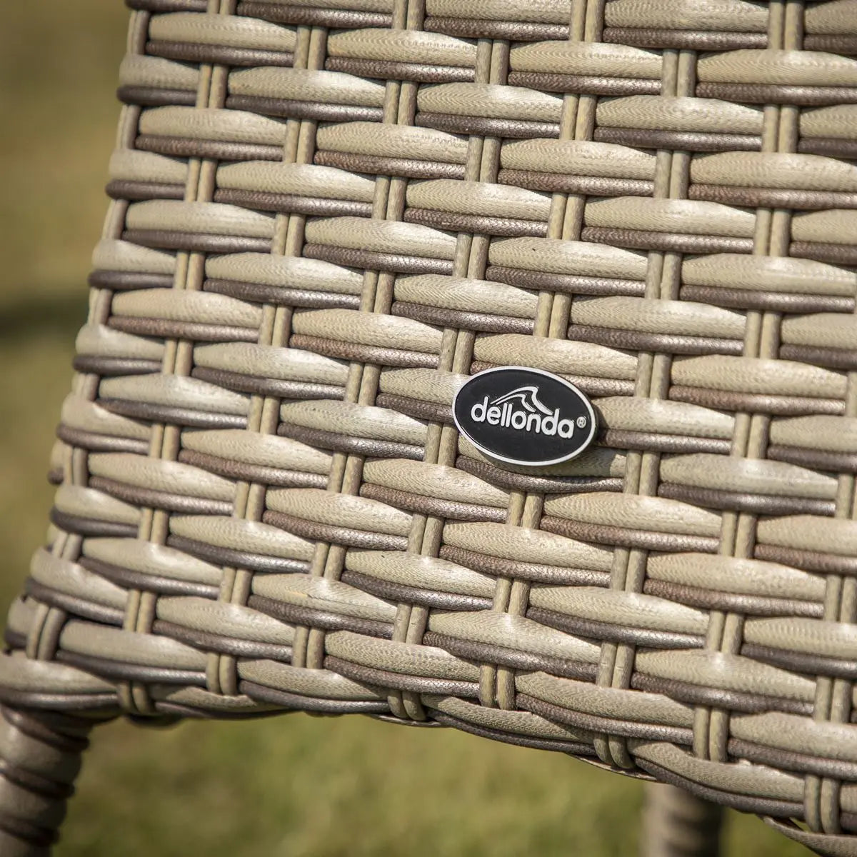 Dellonda Chester Rattan Wicker Outdoor Bistro Table with Tempered Glass Top, Brown White Rose Tools