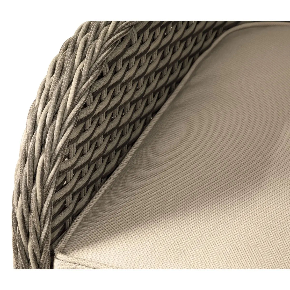 Dellonda Chester Rattan Wicker Outdoor Lounge 2-Seater Sofa with Cushion, Brown White Rose Tools