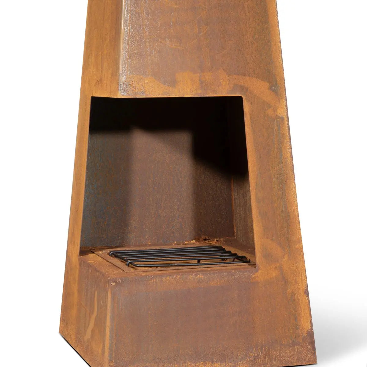 Dellonda Chiminea, Wood Burner, Heater for Outdoors W45cm x H150cm, Corten Steel White Rose Tools