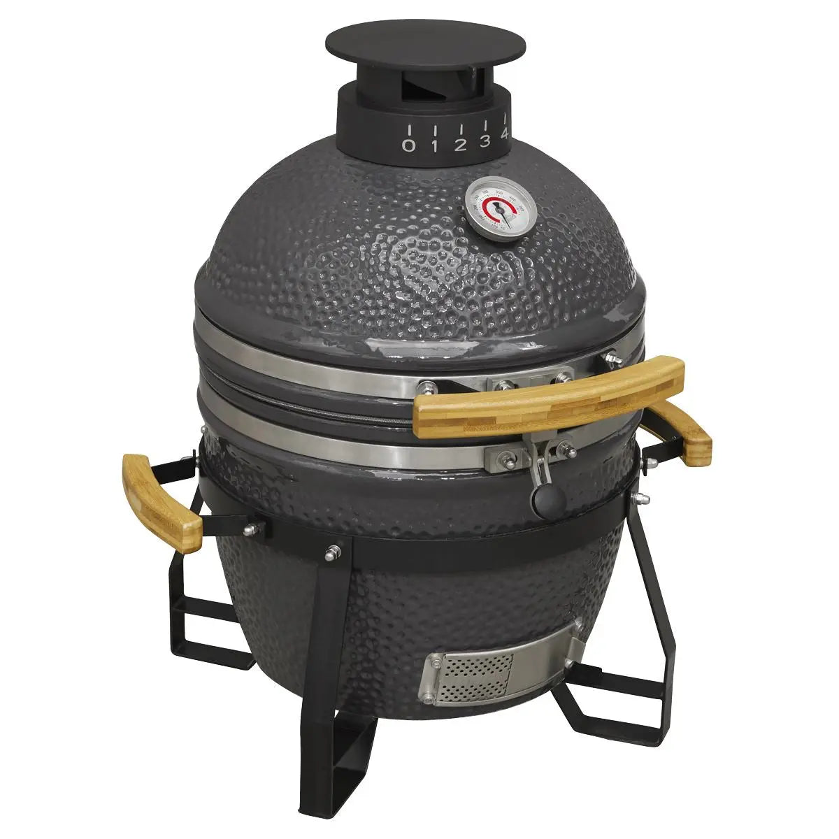 Dellonda Deluxe 16"(40cm) Ceramic Kamado Style BBQ Grill/Oven/Smoker White Rose Tools