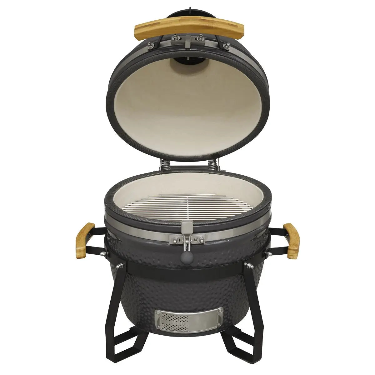 Dellonda Deluxe 16"(40cm) Ceramic Kamado Style BBQ Grill/Oven/Smoker White Rose Tools