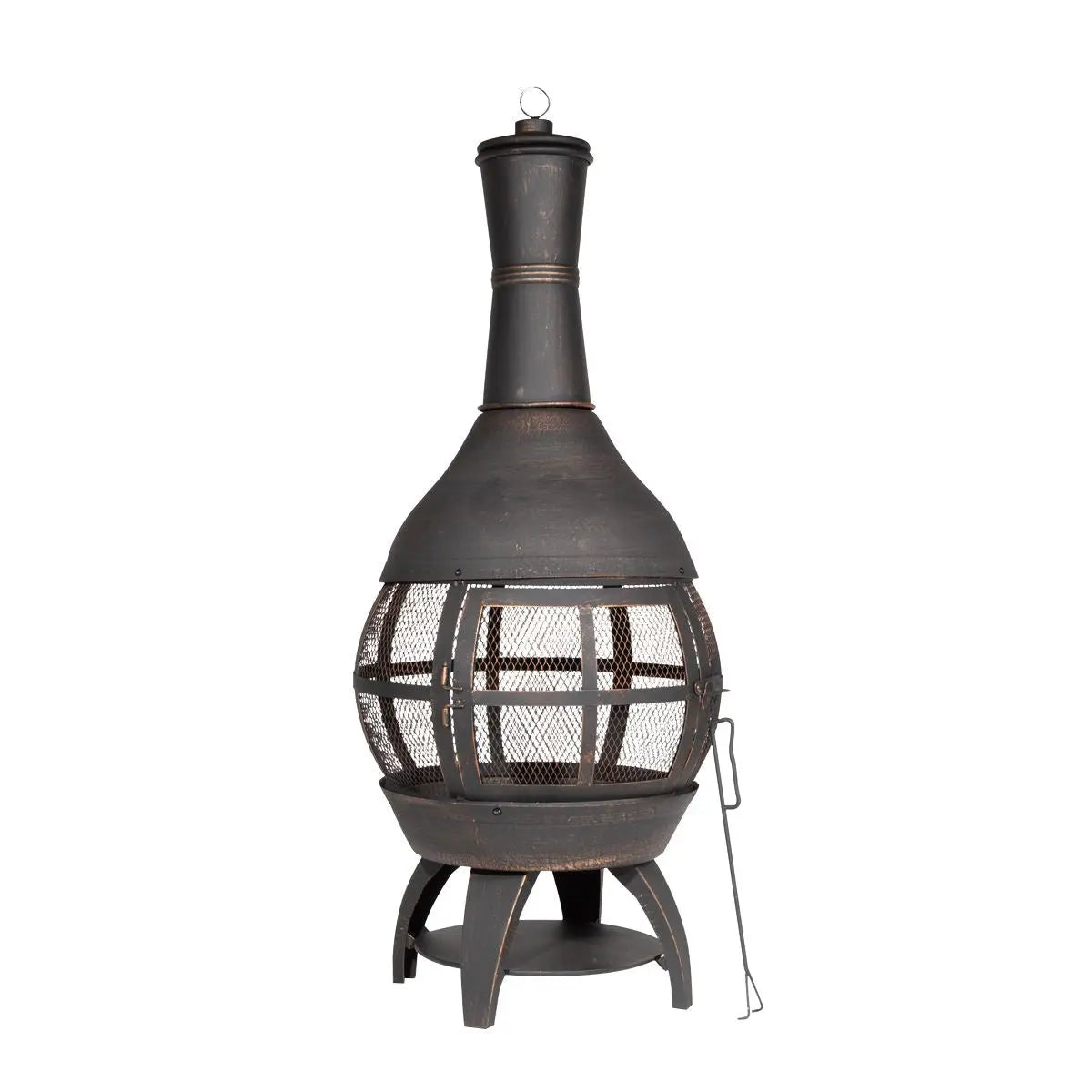 Dellonda Deluxe 360° Chiminea/Fire Pit/Outdoor Heater - Antique Bronze Finish - DG112 White Rose Tools