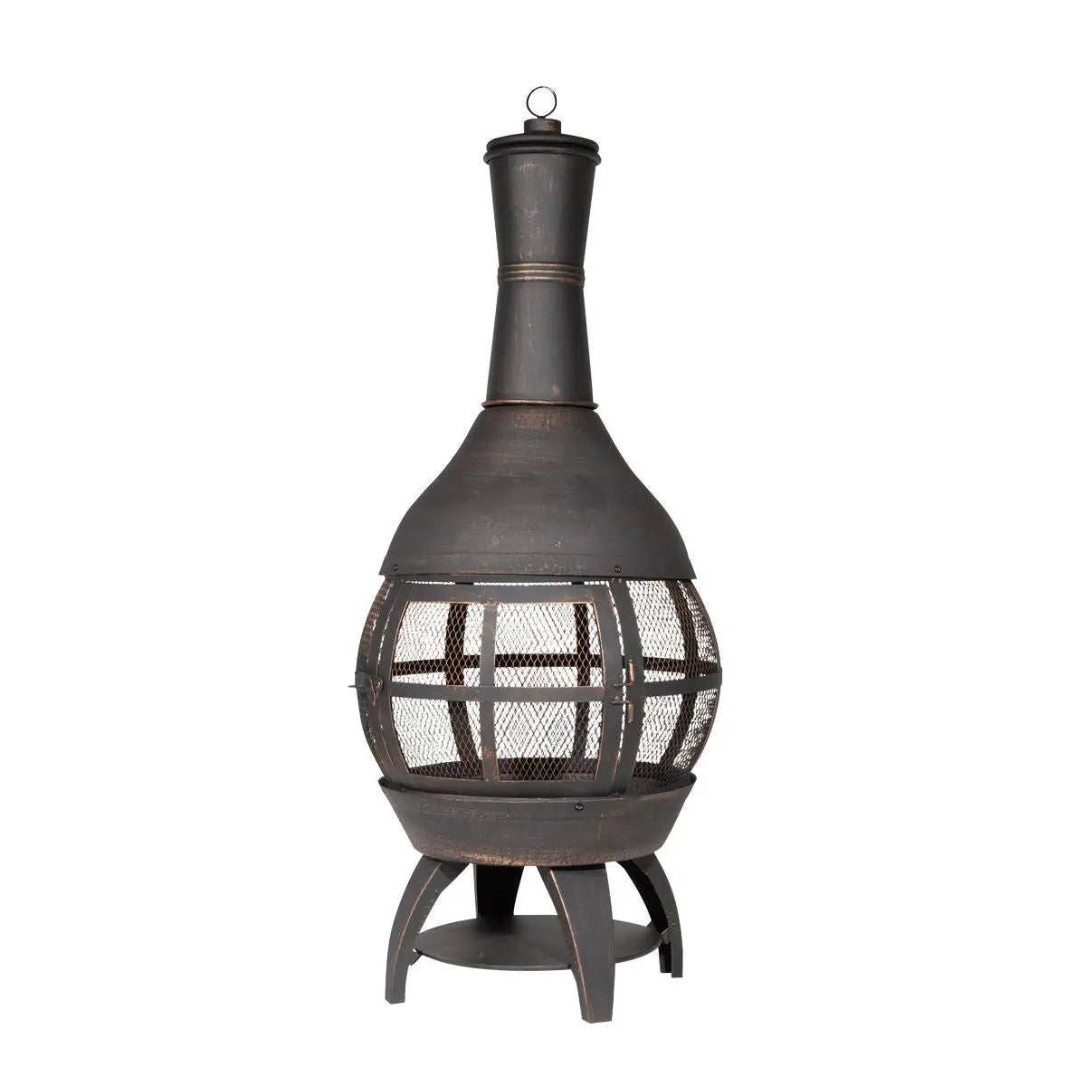 Dellonda Deluxe 360° Chiminea/Fire Pit/Outdoor Heater - Antique Bronze Finish - DG112 White Rose Tools