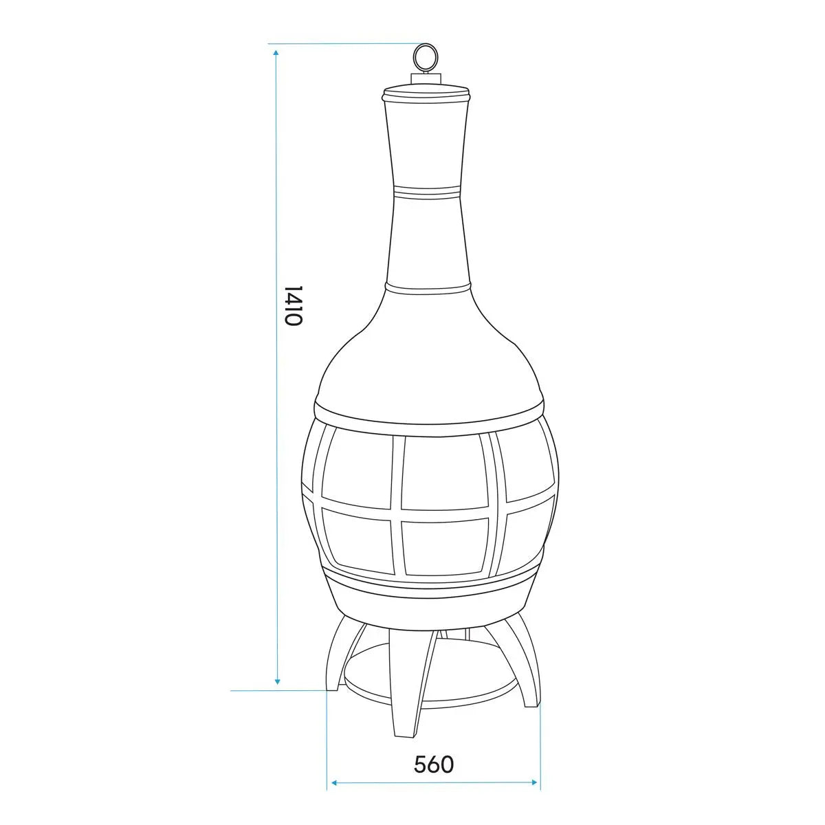Dellonda Deluxe 360° Chiminea/Fire Pit/Outdoor Heater - Antique Bronze Finish - DG112 White Rose Tools