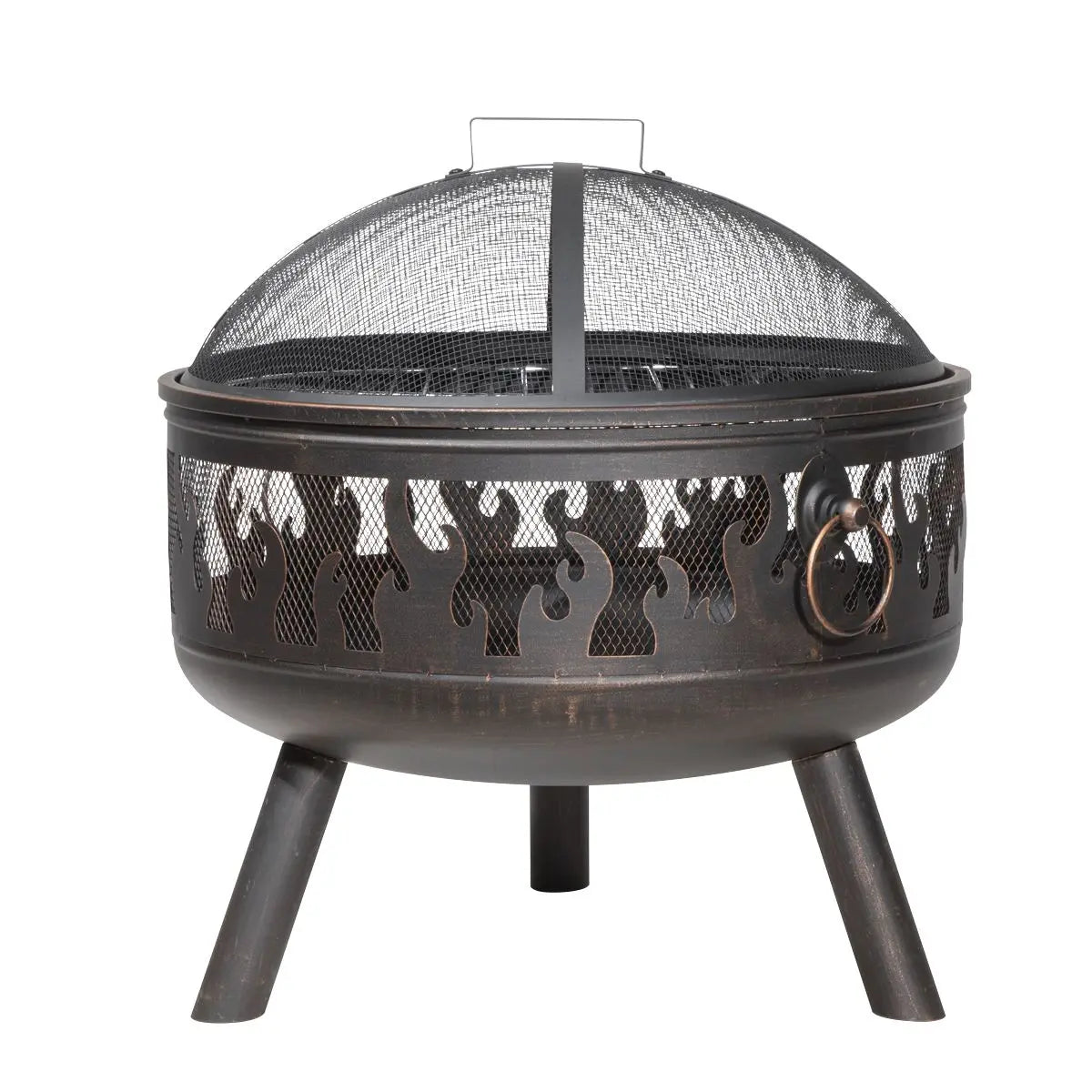 Dellonda Deluxe Firepit Fireplace Outdoor Patio Heater, Cooking Grill & Poker White Rose Tools