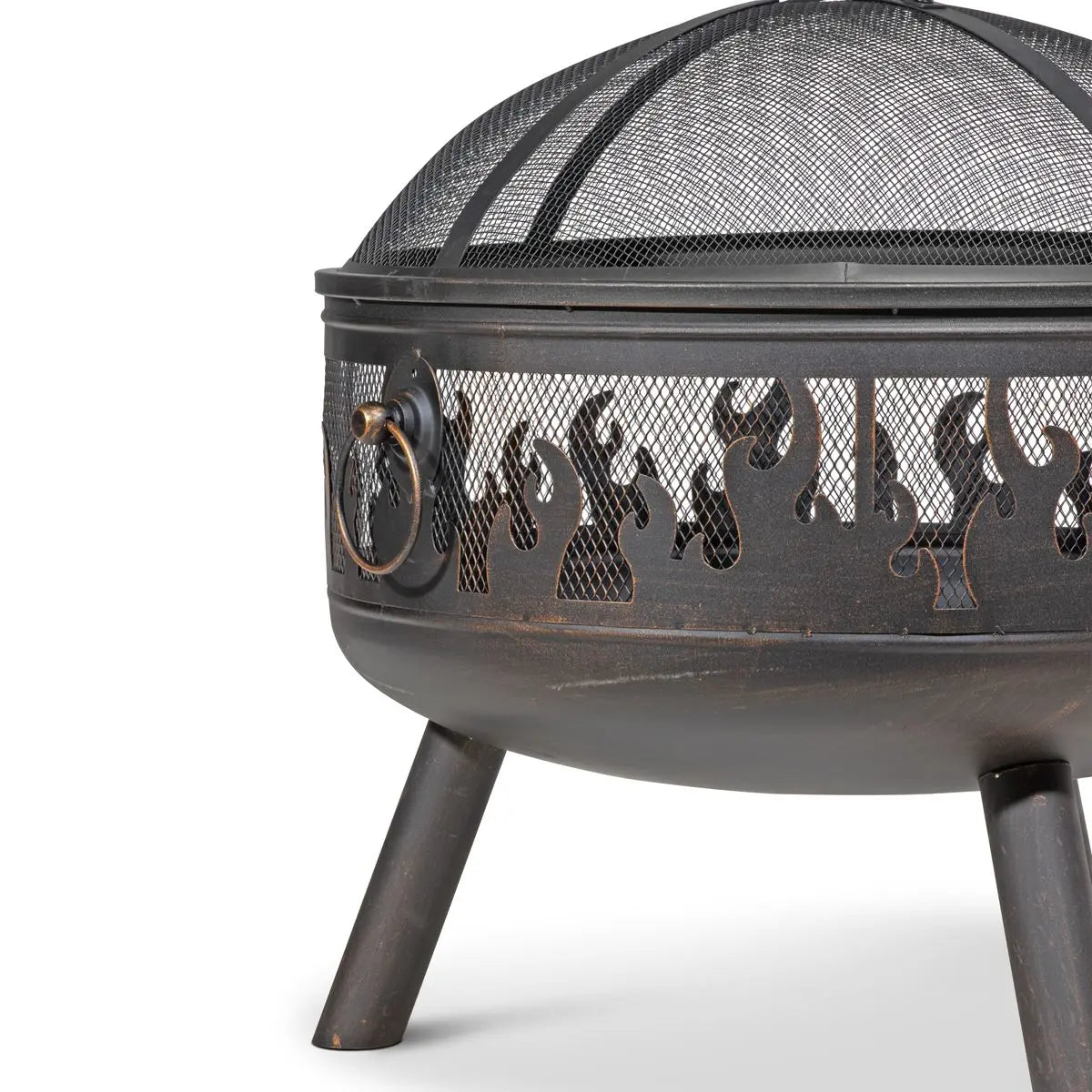 Dellonda Deluxe Firepit Fireplace Outdoor Patio Heater, Cooking Grill & Poker White Rose Tools