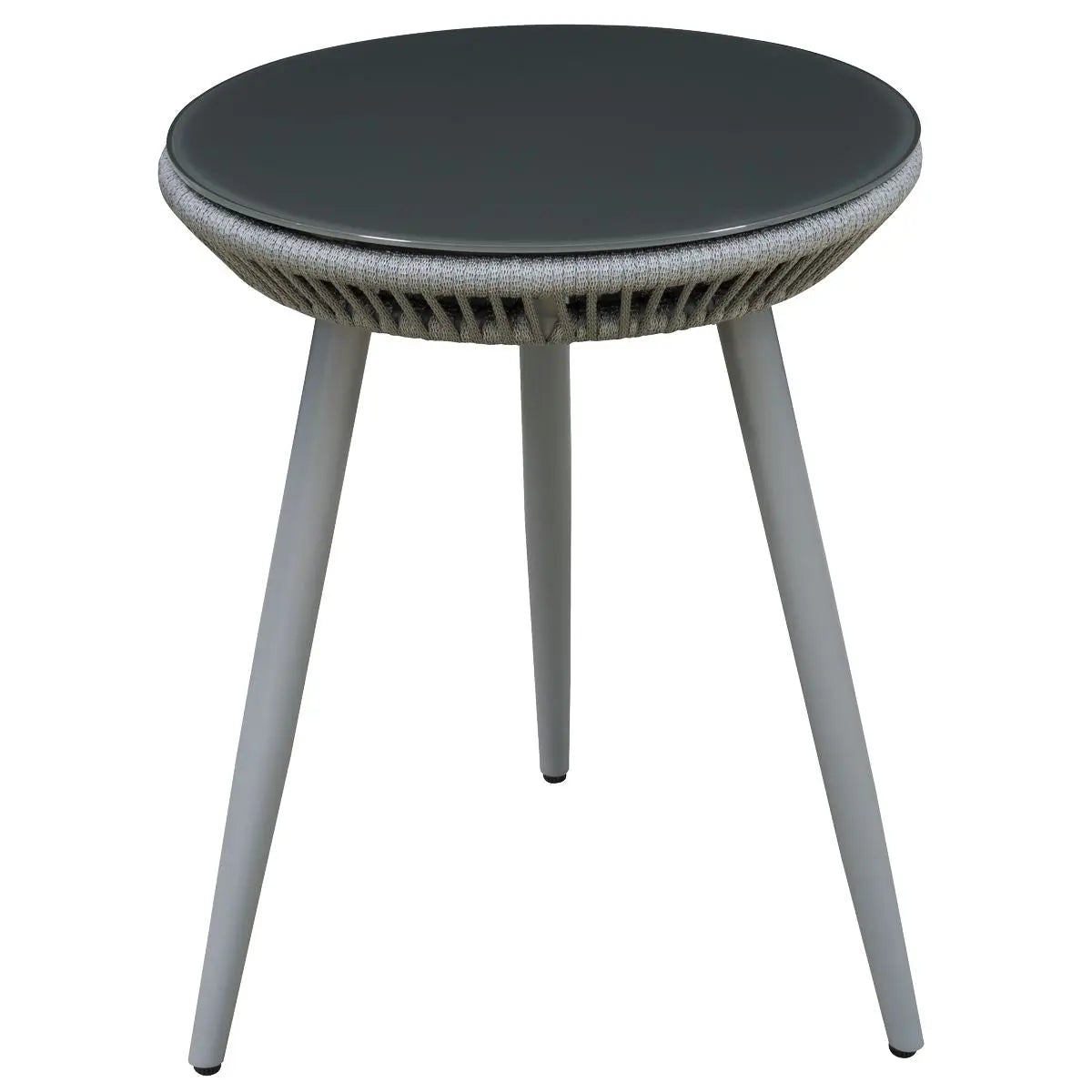 Dellonda Echo 3pc Aluminium Balcony Set with Tempered Glass Top White Rose Tools