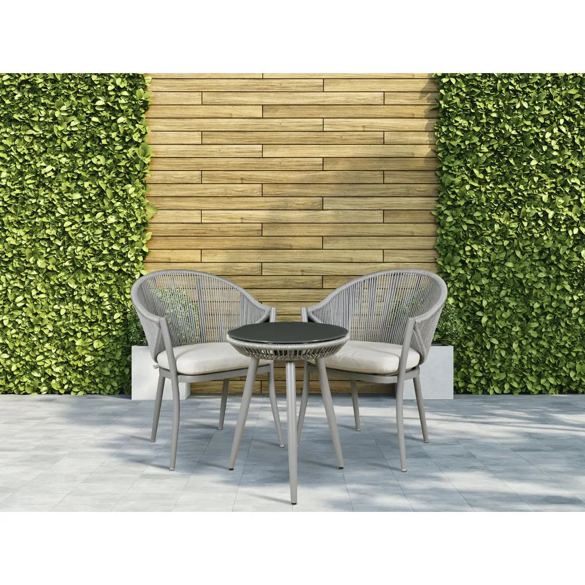 Dellonda Echo 3pc Aluminium Balcony Set with Tempered Glass Top White Rose Tools