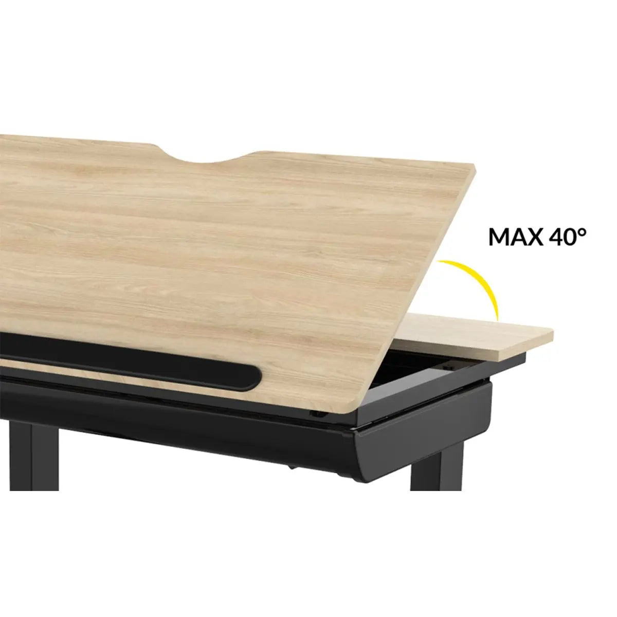 Dellonda Electric Standing Drafting Desk Ergonomic Drawing Sit/Stand Table 0-40° White Rose Tools