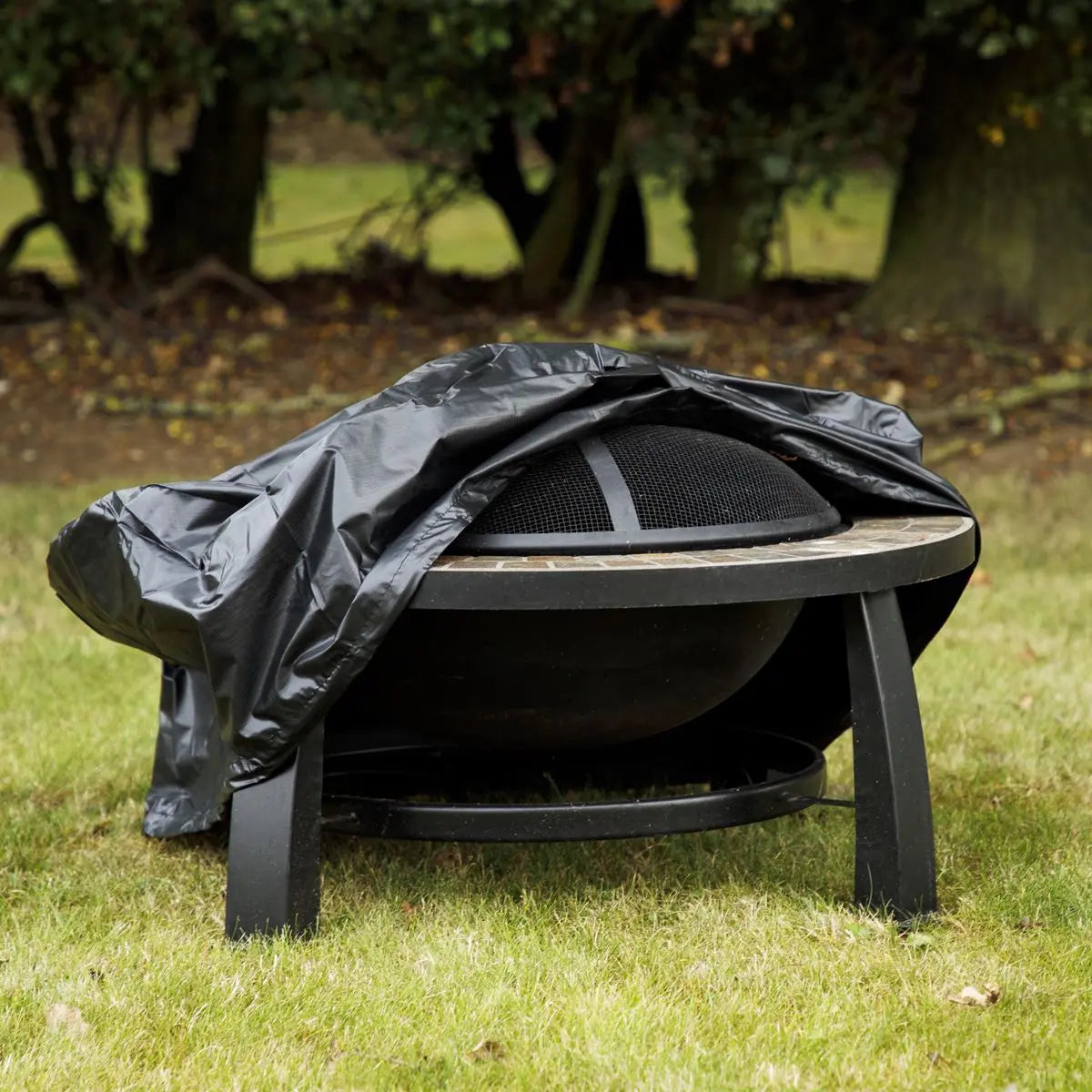 Dellonda Fire Pit, Fireplace, Outdoor Patio Heater PVC Cover, Water Resistant, Heavy Duty White Rose Tools