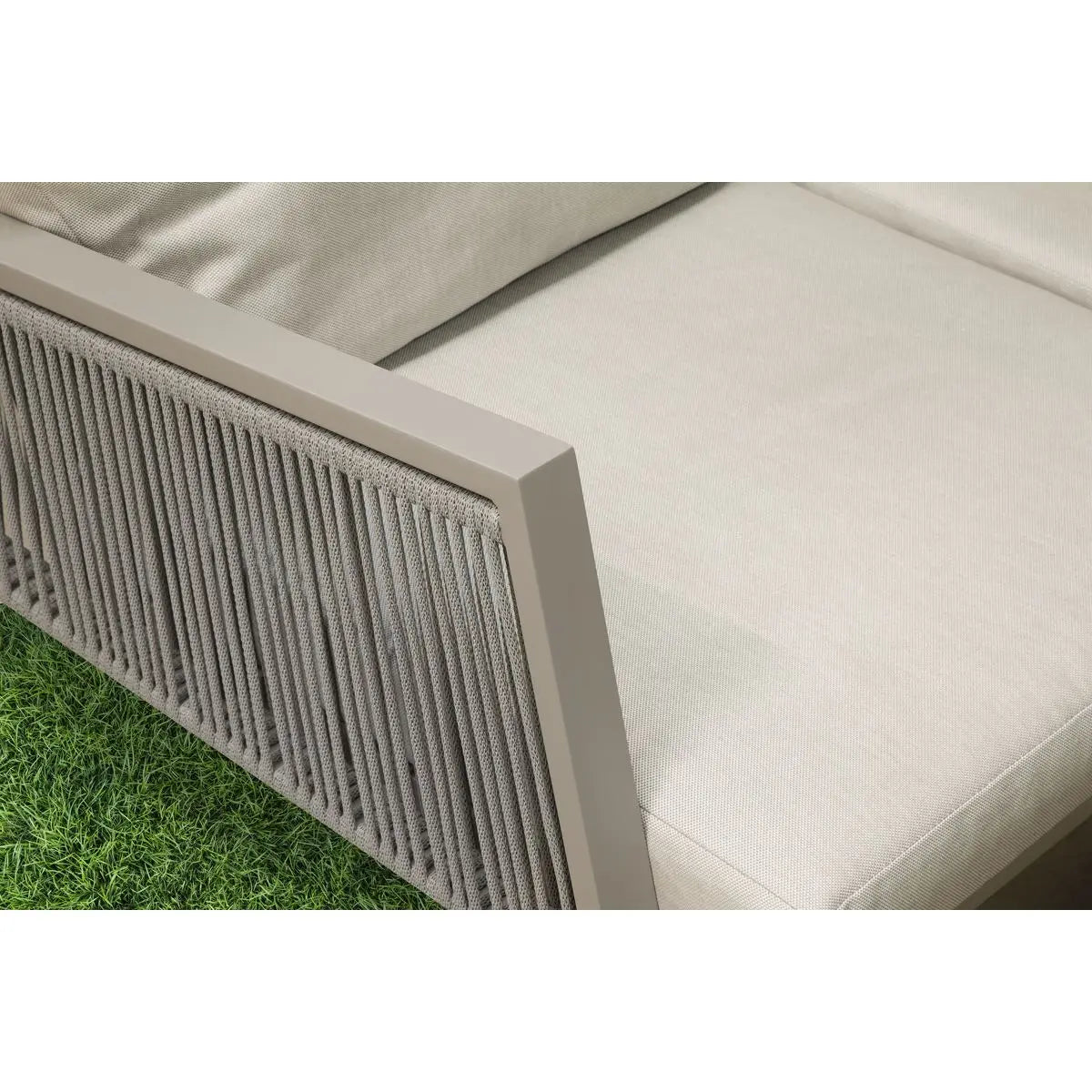 Dellonda Fusion 4-Piece Outdoor Garden Corner Sofa & Coffee Table Set, Aluminium White Rose Tools