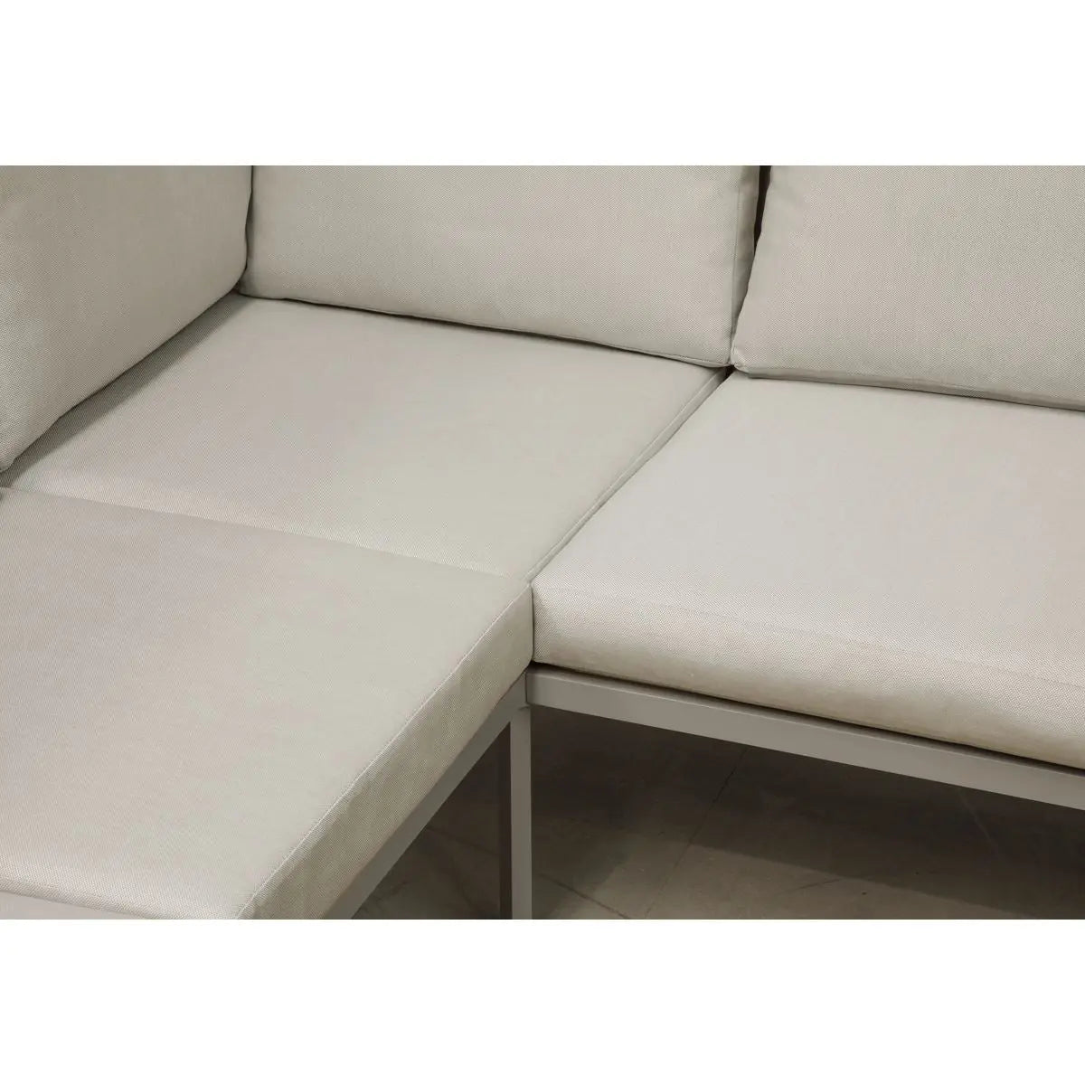 Dellonda Fusion 4-Piece Outdoor Garden Corner Sofa & Coffee Table Set, Aluminium  White Rose Tools