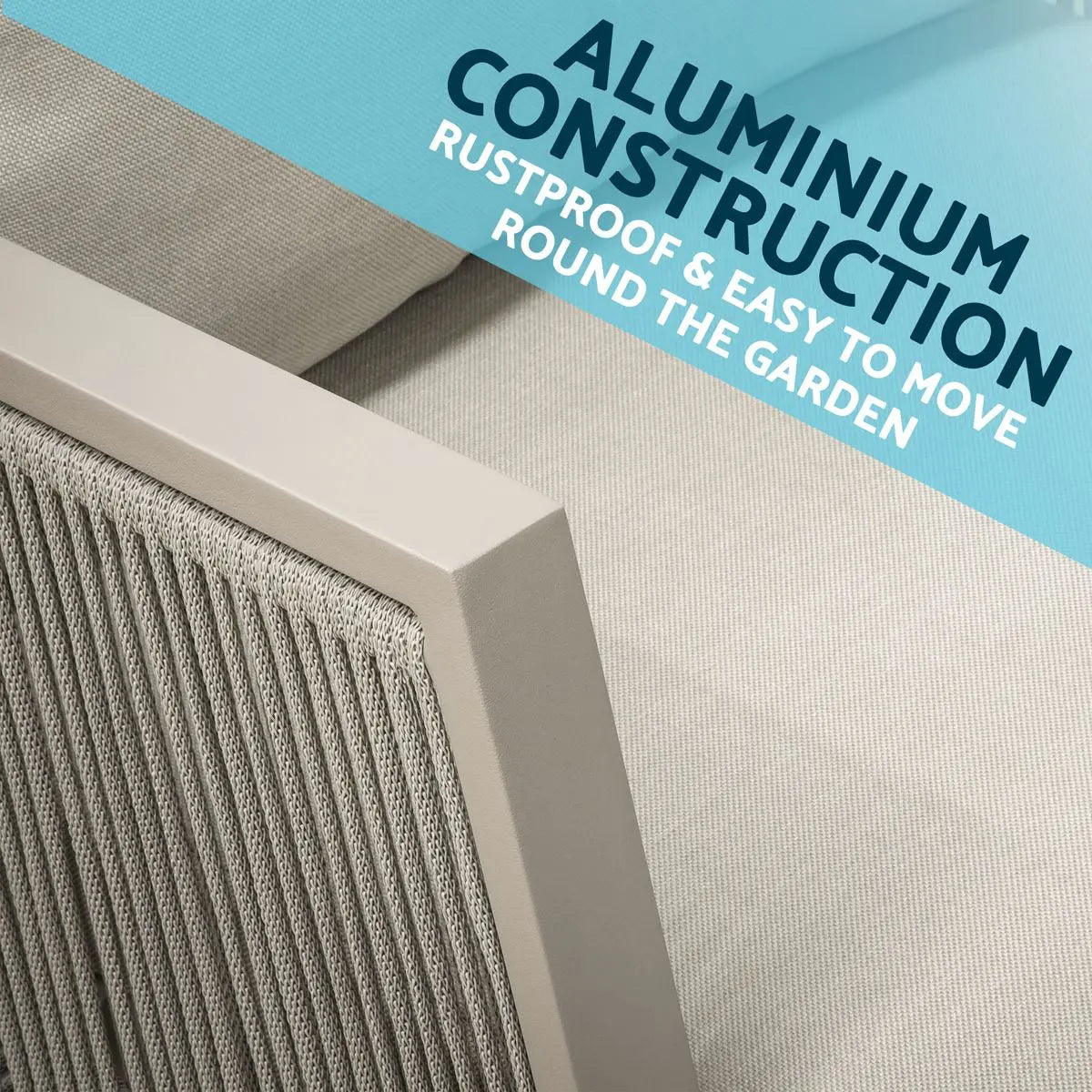 Dellonda Fusion Aluminium 4-Piece Outdoor Sofa, Arm Chairs & Coffee Table Set White Rose Tools