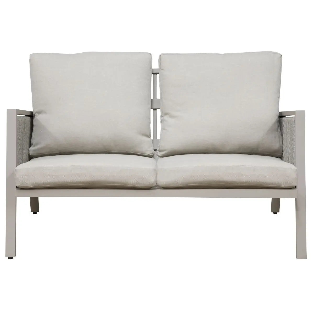 Dellonda Fusion Aluminium 4-Piece Outdoor Sofa, Arm Chairs & Coffee Table Set White Rose Tools