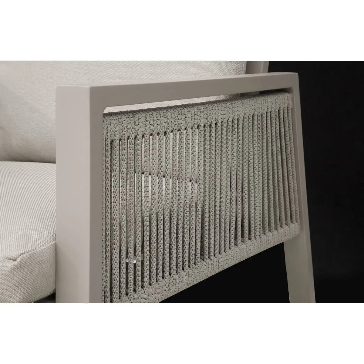 Dellonda Fusion Garden/Patio Aluminium Dining Chair with Armrests, Set of 4, Light Grey - DG50 White Rose Tools