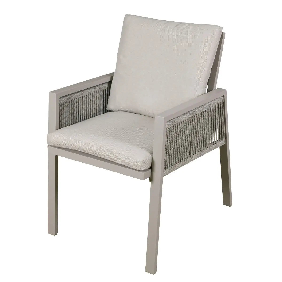 Dellonda Fusion Garden/Patio Dining Chair with Armrests, Set of 6, Light Grey - DG49 White Rose Tools