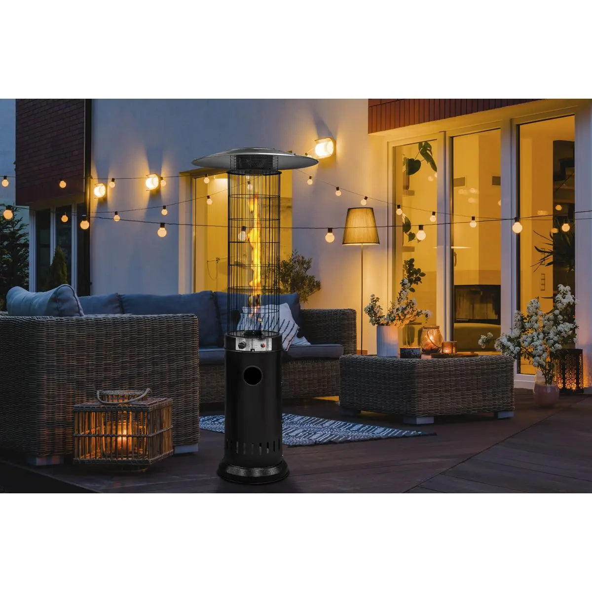 Dellonda Gas Patio Heater 13kW for Commercial & Domestic Use, Black  White Rose Tools