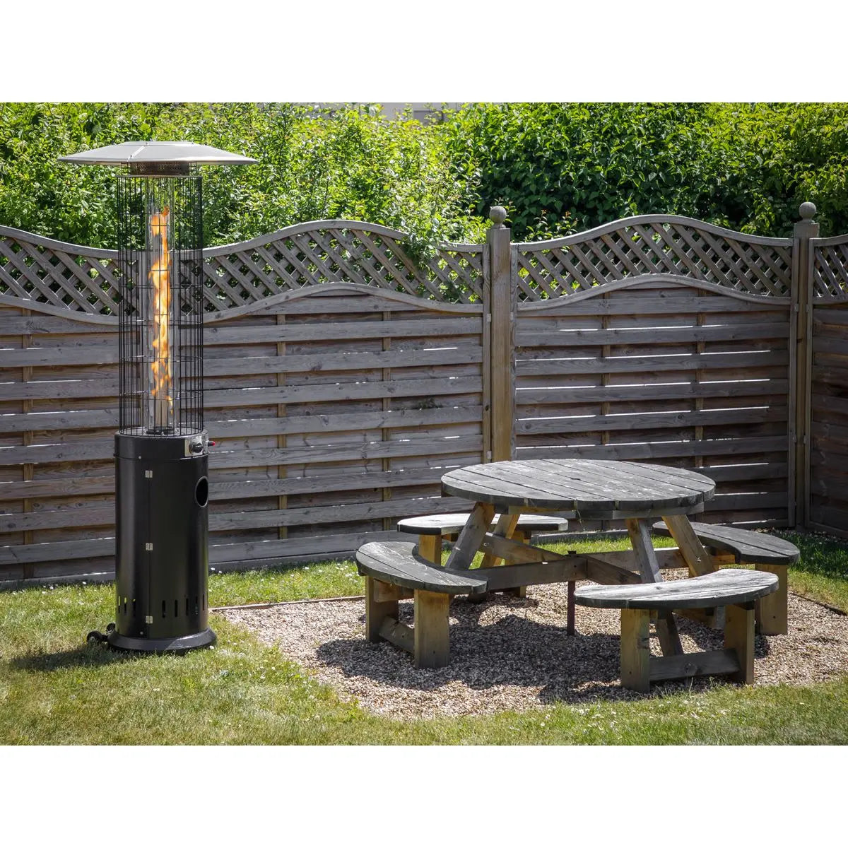 Dellonda Gas Patio Heater 13kW for Commercial & Domestic Use, Black White Rose Tools