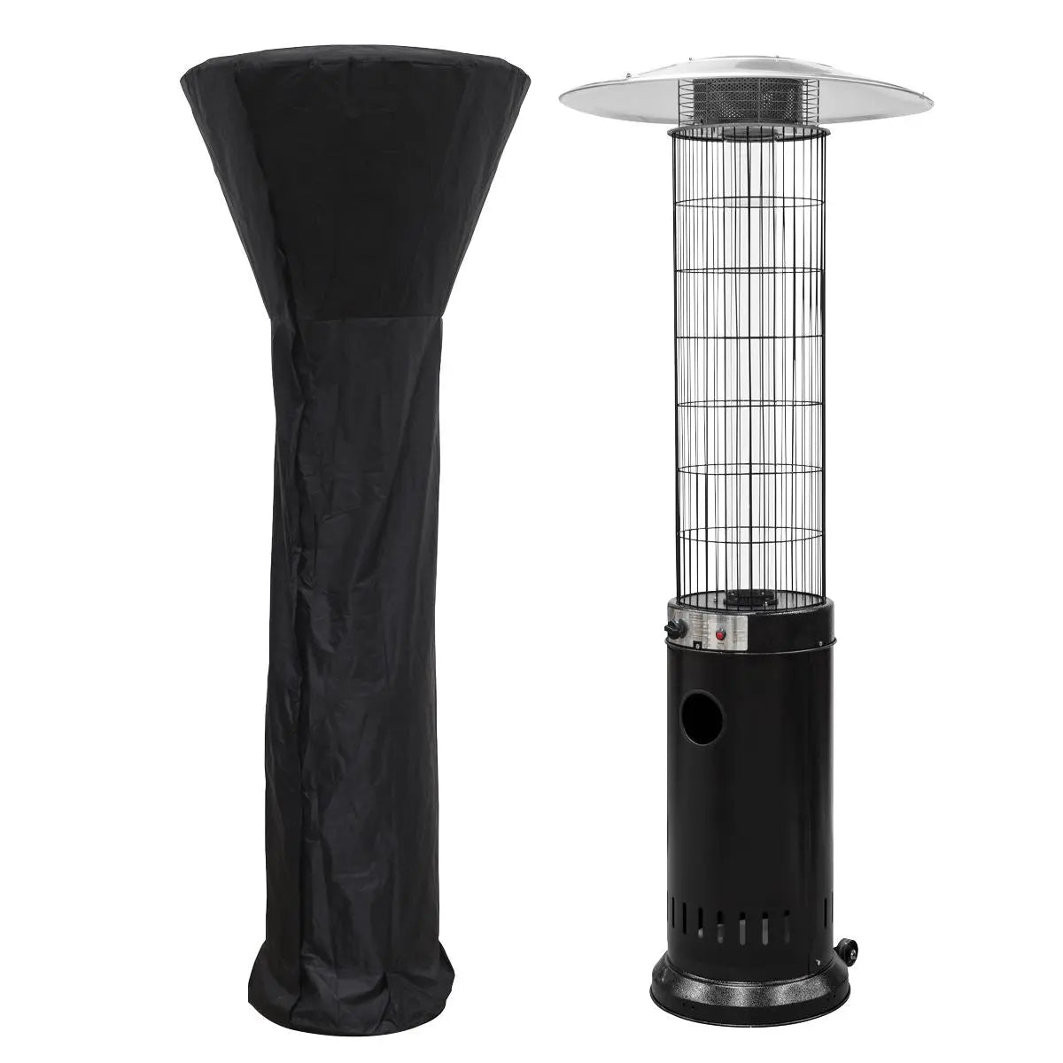 Dellonda Gas Patio Heater 13kW for Commercial & Domestic Use, Black, Supplied with Water Resistant Cover White Rose Tools