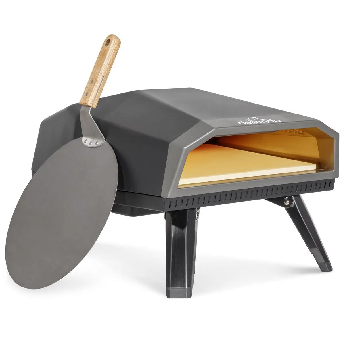 Dellonda Gas Pizza Oven with Gas Regulator, Water Resistant Cover/Carry Bag & 12" Pizza Peel White Rose Tools