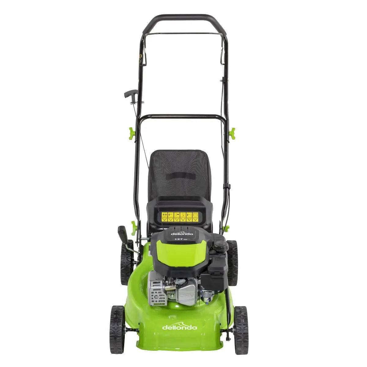 Dellonda Hand-Propelled Petrol Lawnmower Grass Cutter, 127cc 16"/41cm 4-Stroke  White Rose Tools