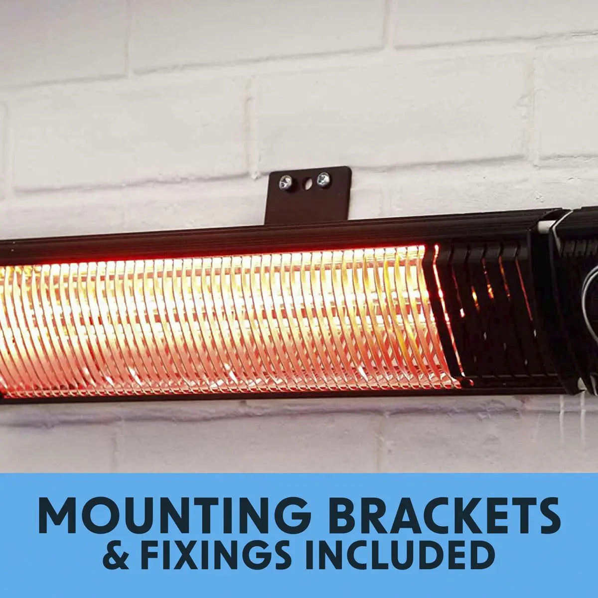 Dellonda Infrared Outdoor 2000W Patio Heater with Speakers for Music, Black White Rose Tools