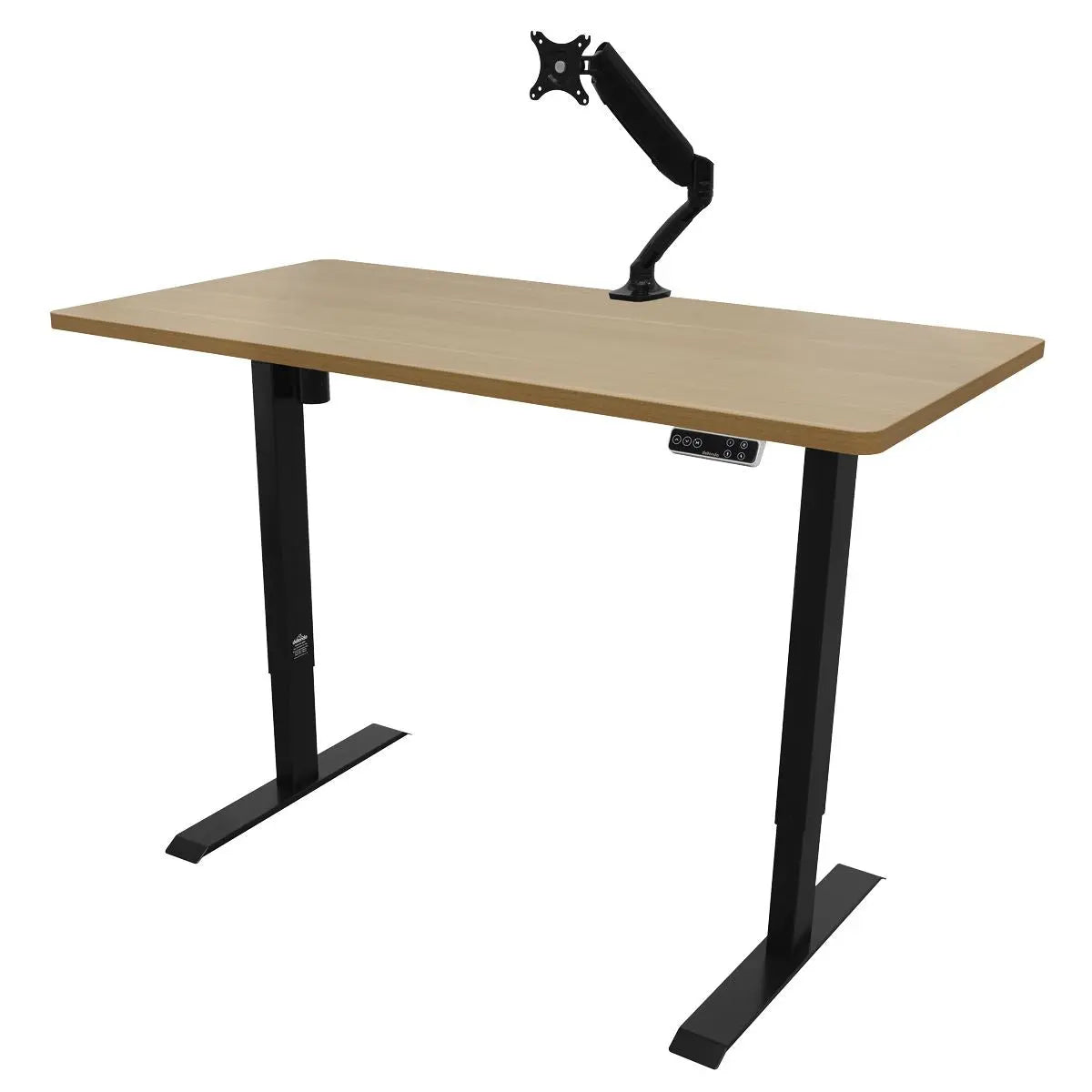 Dellonda Oak Electric Height Adjustable Standing Desk with Memory, Quiet & Fast 1400 x 700mm White Rose Tools