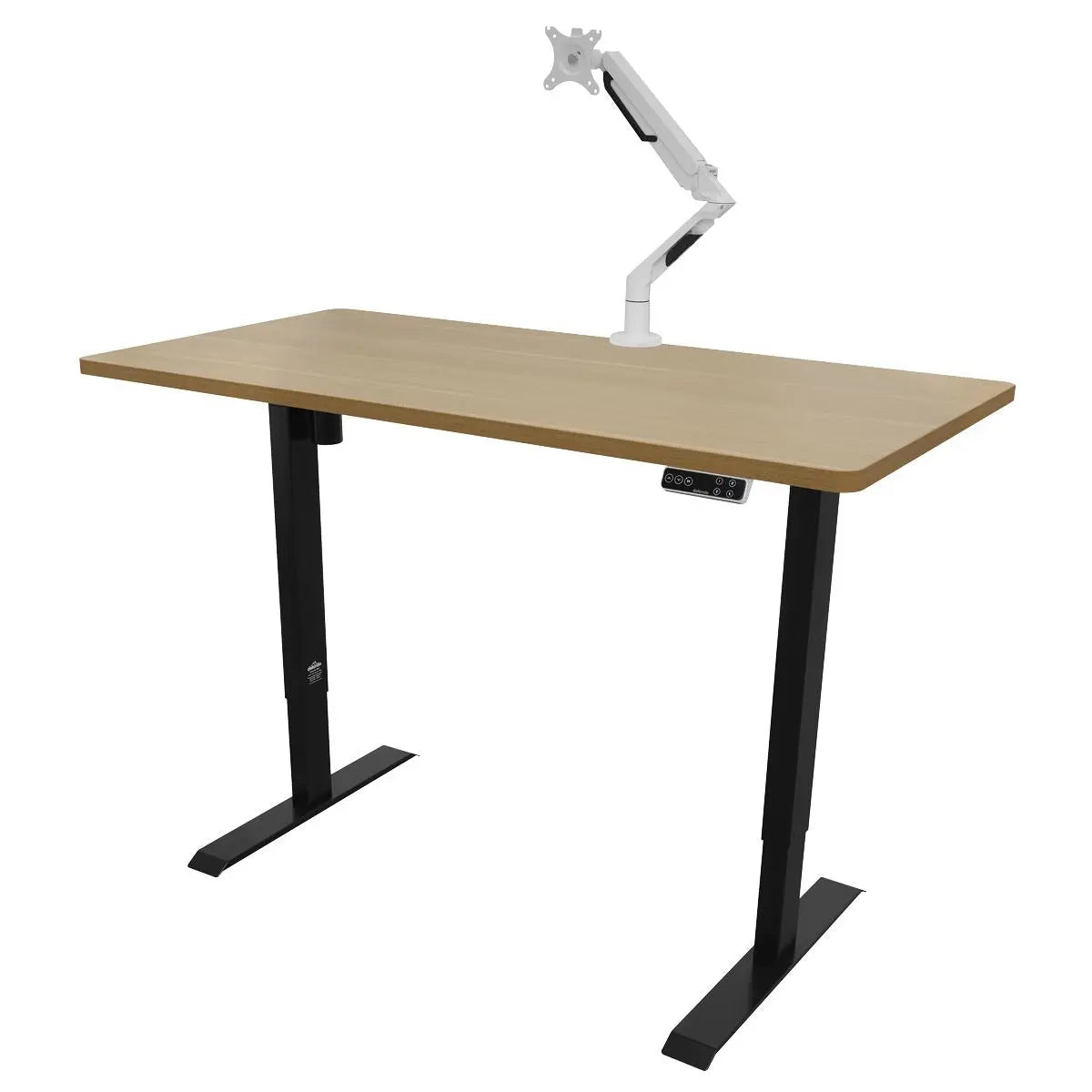 Dellonda Oak Electric Height Adjustable Standing Desk with Memory, Quiet & Fast 1400 x 700mm White Rose Tools