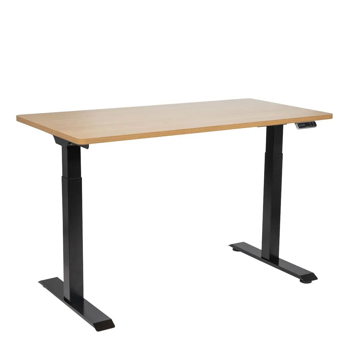 Dellonda Oak Electric Height Adjustable Standing Desk, 1400 x 700mm Dual Motor 100kg White Rose Tools