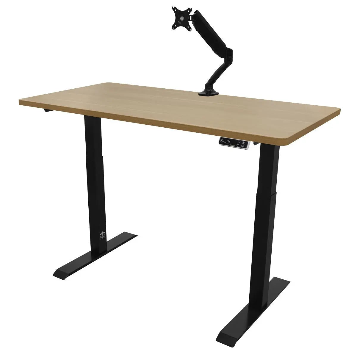 Dellonda Oak Electric Height Adjustable Standing Desk, 1400 x 700mm Dual Motor 100kg White Rose Tools