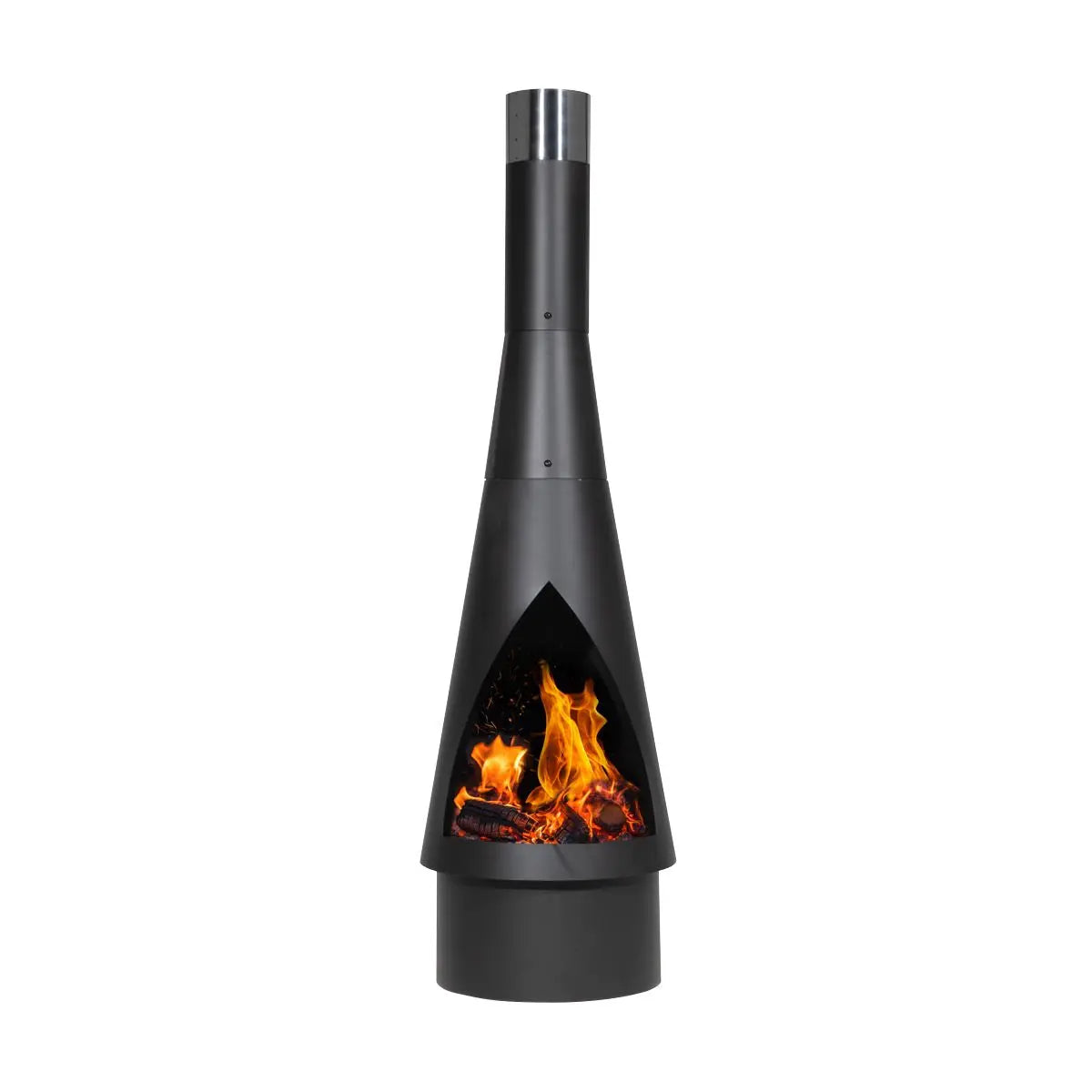 Dellonda Outdoor Chiminea, Fireplace, Fire Pit, Heater, Durable, Black Steel White Rose Tools