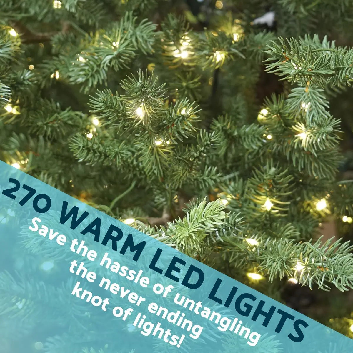 Dellonda Pre-Lit 6ft Hinged Christmas Tree with Warm White LED Lights & PE/PVC Tips White Rose Tools