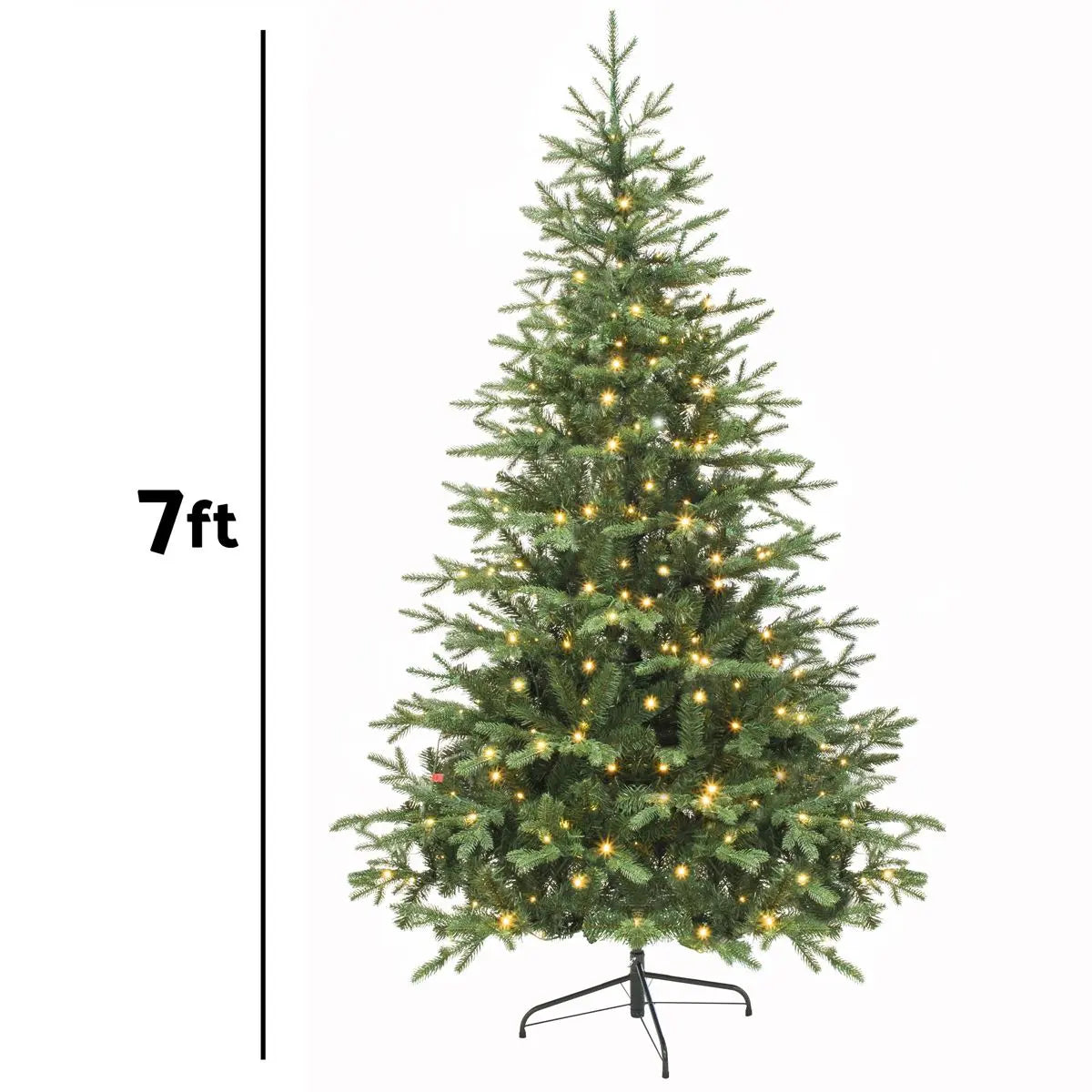 Dellonda Pre-Lit 7ft Hinged Christmas Tree with Warm White LED Lights & PE/PVC Tips White Rose Tools